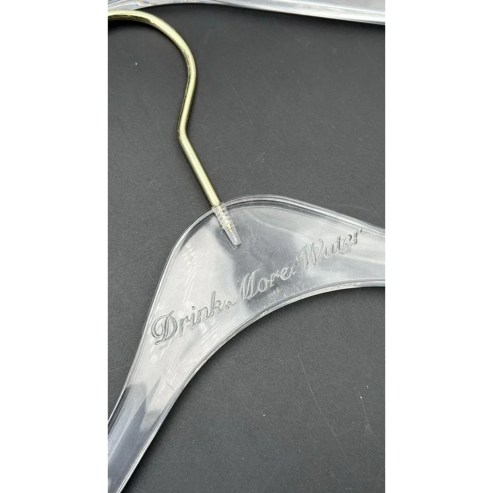 Acrylic Clear Lucite Hangers - 10Pack Matte Gold Hooks - Hangers